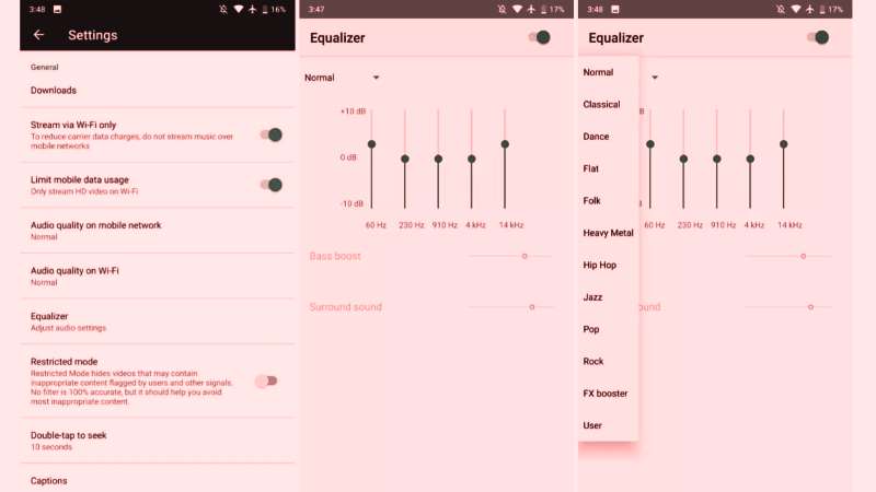 manage audio quality & equalizer on Android YouTube Music