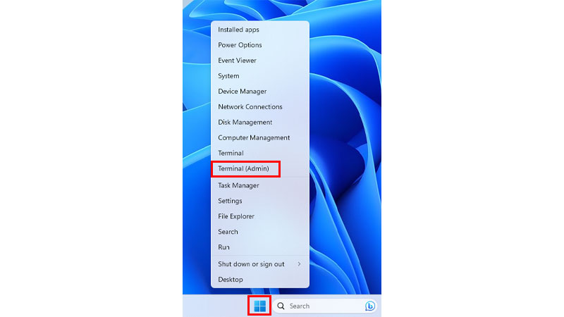 Terminal Admin Settings