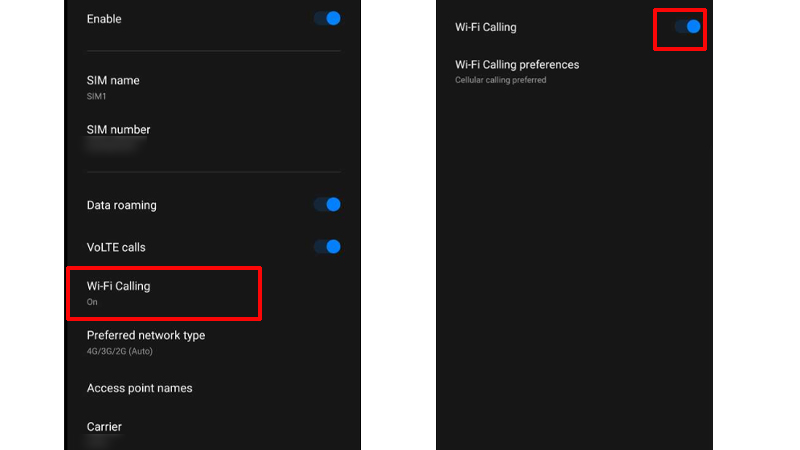 Enable Wi-Fi Calling