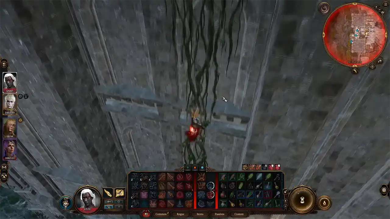 Use The Knotted Roots To Climb Up
