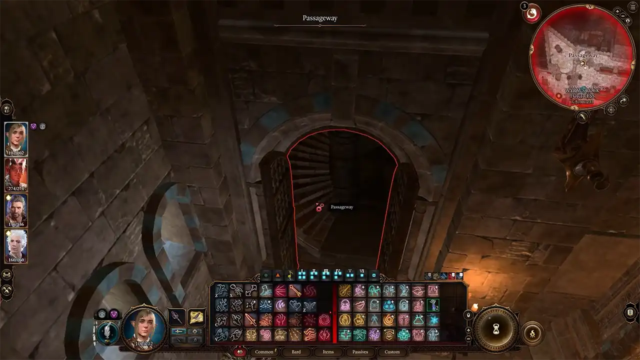 Using Passageway To Get To The Second Floor