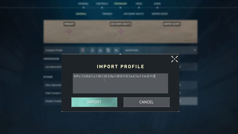 Valorant Crosshair Code Import
