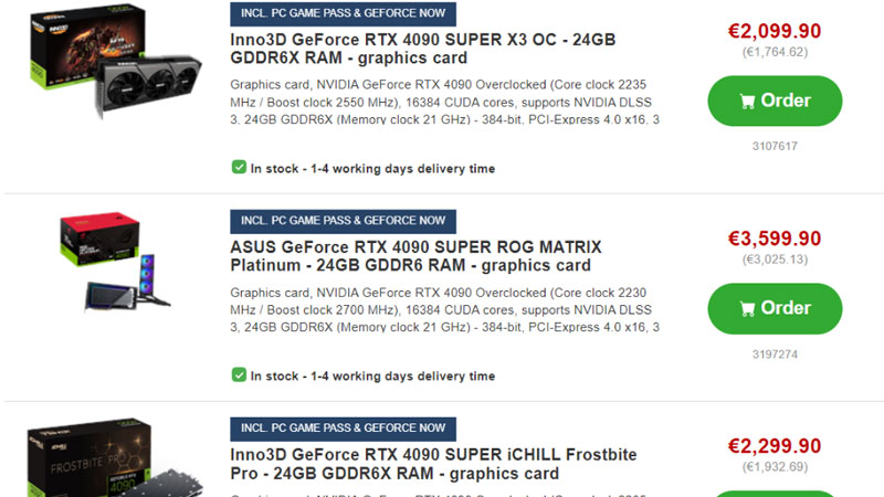 RTX 4090 Leaked Price